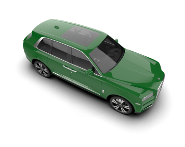 Beyaz arka planda yeşil araba. 3d oluşturma