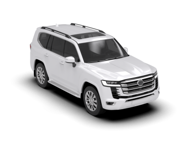 Beyaz arka planda izole edilmiş gerçekçi bir araba. 3d illüstrasyon