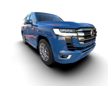 Mavi kamyonet beyaz arka planda izole edildi..