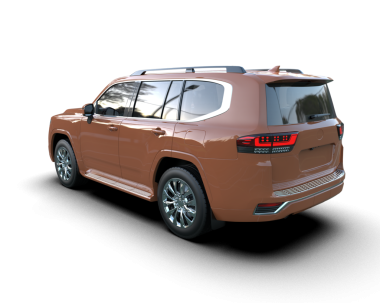 SUV arabası beyaz arka planda izole edildi. 3D görüntüleme - illüstrasyon