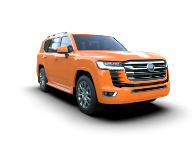 Beyaz arka planda turuncu lüks bir araba. 3d illüstrasyon.