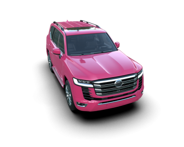 Beyaz arka planda pembe renkli araba