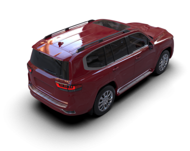 kırmızı SUV arabası beyaz arkaplanda izole edildi.