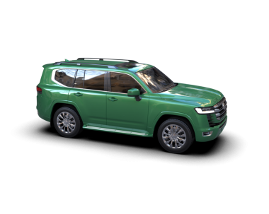 Siyah arka planı olan yeşil, modern bir cip. 3d oluşturma