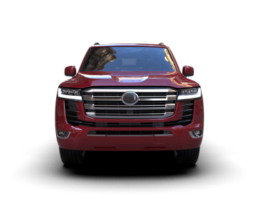 Siyah arka planda kırmızı kapüşonlu modern lüks SUV. 3 Boyutlu Hazırlama