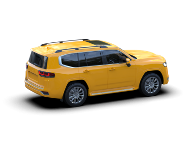 Beyaz arka planda izole edilmiş modern lüks sarı araba. 3d illüstrasyon