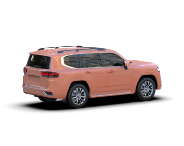 Siyah arka planda pembe bir cip arabası. 3d oluşturma.