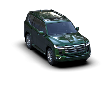 Beyaz arka planda daha az yeşil SUV görüntüleme