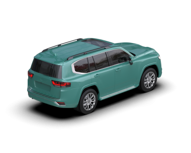 Yeşil bir arabanın 3 boyutlu çizimi. beyaz arkaplanda izole.