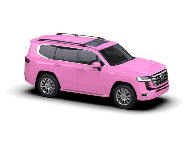 Pembe lüks araba beyaz arka planda izole edilmiş. 3d oluşturma.