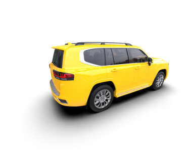 Beyaz arka planda sarı lüks araba