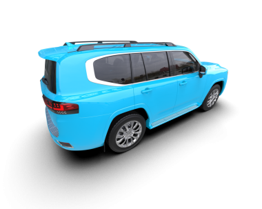 Yansımalı siyah arkaplan üzerinde mavi SUv