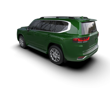 Beyaz arka planda yeşil SUV - 3 boyutlu görüntüleme