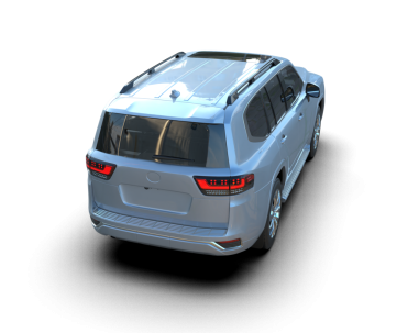 Stüdyo ortamında markasız bir SUV 'un 3 boyutlu çizimi