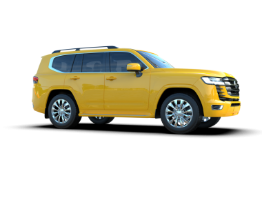 Beyaz arkaplandaki bir SUV 'un 3D görüntülemesi