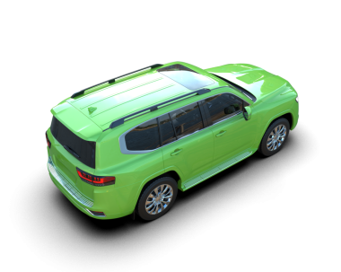 Modern yeşil araba siyah arka planda izole edilmiş. 3D oluşturuldu