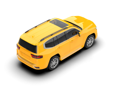 Beyaz arka planda izole edilmiş modern sarı şehir minivanı. 3d oluşturma