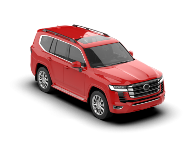 Yansımalı kırmızı modern araba. 3d oluşturma