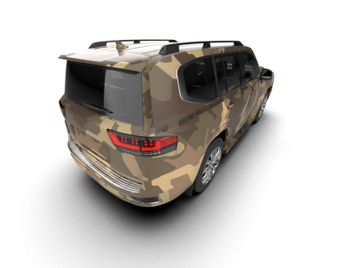 Stüdyo ortamında markasız bir SUV 'un 3 boyutlu çizimi