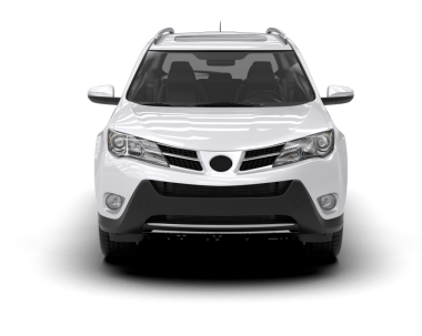 Beyaz SUV beyaz arkaplanda izole edildi