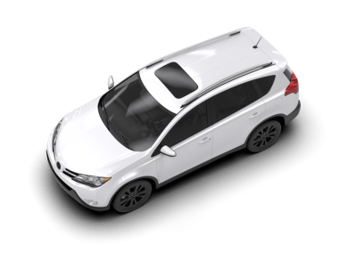 beyaz araba beyaz arkaplanda izole edildi