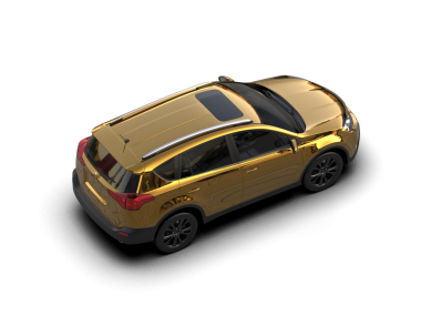 Modern lüks araba koyu bir arka planda, yansıması olan izole edilmiş. 3D görüntüleme - illüstrasyon