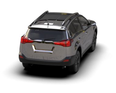 Siyah arka planda modern bir araba. 3d oluşturma