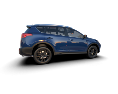 Gölgeli mavi araba.