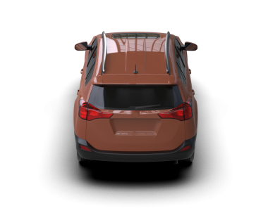 Arkasında arka lambası olan araba. 3 Boyutlu Hazırlama.