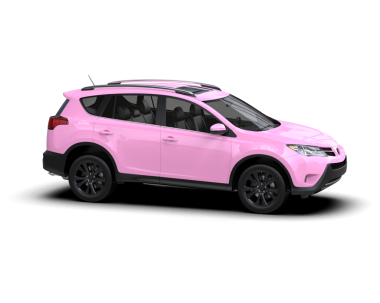 Pembe modern araba siyah arka planda izole edilmiş..