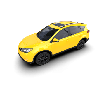 Modern şehir arabası. Beyaz bir arka planda gerçekçi bir 3 boyutlu çizim. bir arabanın gölgesi..