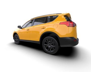 modern sarı araba beyaz üzerine izole