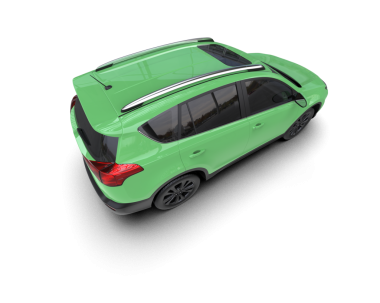 Yeşil modern araba beyaz arka planda izole edilmiş. 3d oluşturma