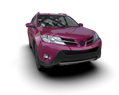 Beyaz arka planda pembe modern araba. 3d oluşturma.