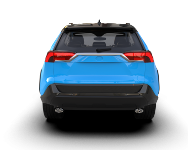 mavi araba yan görünümü izole edildi