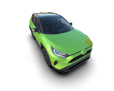 Gri arka planda modern kompakt araba