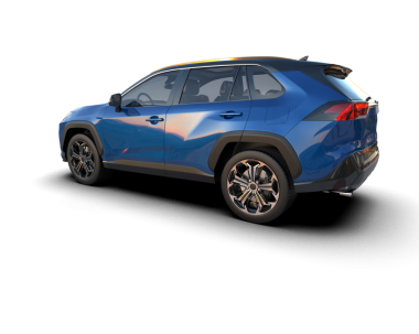 Arka planda modern SUV arabası, 3 boyutlu illüstrasyon