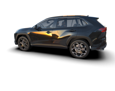 araba kırpma yolu ile siyah arkaplanda izole edildi.