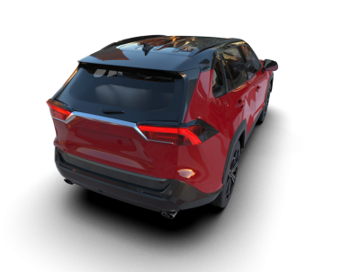 Siyah arka planda bir araba. 3d oluşturma.