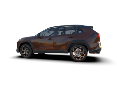 SUV aracı siyah arkaplanda izole edildi