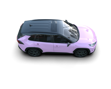 Beyaz arka planda izole edilmiş modern pembe elektrikli araba. 3d oluşturma.