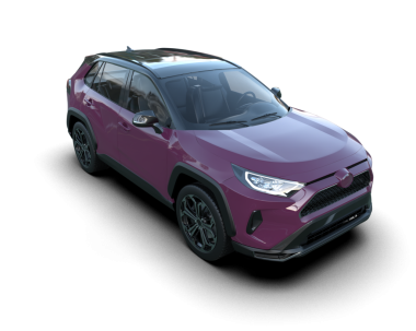 Pembe lüks SUV siyah arka planda izole edilmiş. 3 Boyutlu Hazırlama