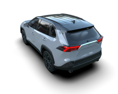 Stüdyo ortamında markasız bir SUV 'un 3 boyutlu çizimi