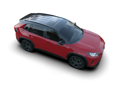 Modern kompakt bir arabanın 3 boyutlu çizimi.