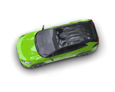 modern yeşil araba siyah arka planda. 3d illüstrasyon