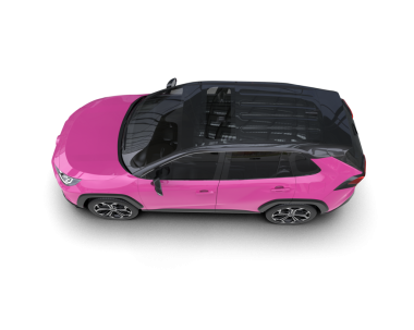 Beyaz arka planda pembe bir araba.