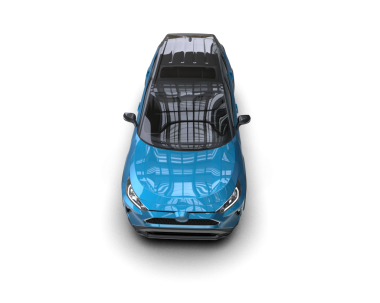 Gri kuyruklu mavi spor araba - arka manzara