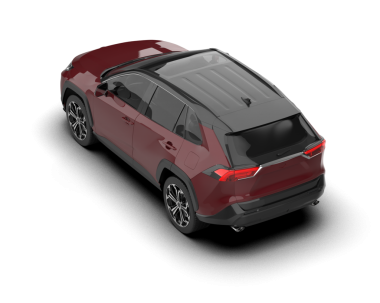 Modern araba arka planda izole edilmiş. 3D görüntüleme - illüstrasyon