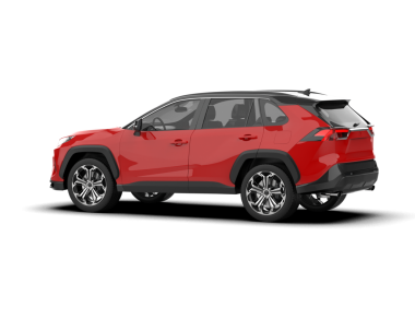 Beyaz arka planda modern bir araba. 3D görüntüleme - 3D