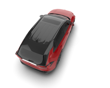 3 boyutlu kırmızı araba, beyaz üzerine izole edilmiş. 3d illüstrasyon.